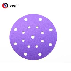 Quality 8 Holes Round Purple 125mm Sanding Discs 240 Grit For Car Body And Putty wholesale