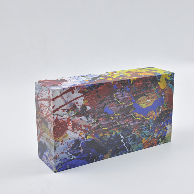 Custom size colorful square box graffiti printing packaging cardboard with lid and bottom box