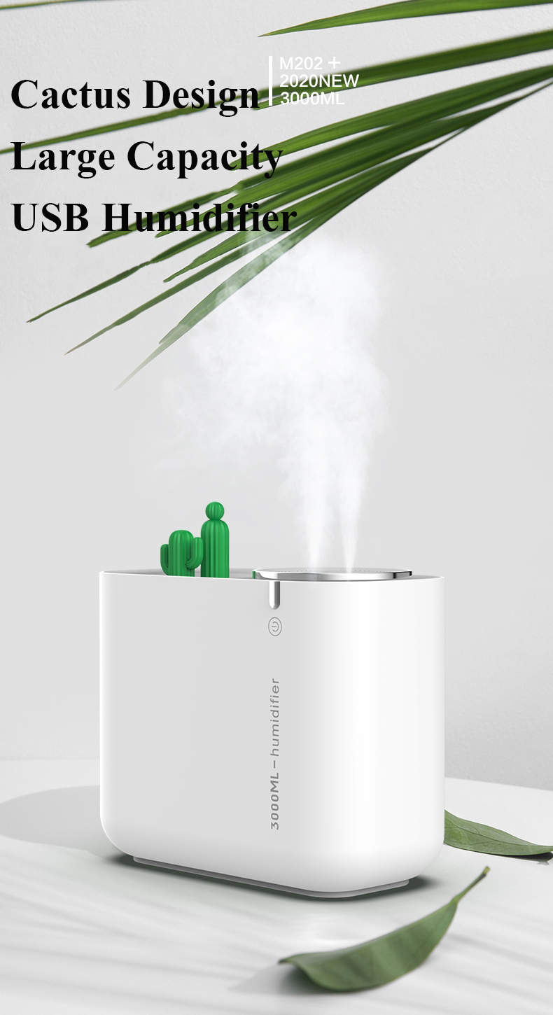 3000ML Dual Spray Ultrasonic Atomizer Large Capacity Home Office Air Humidifier Cool Mist Maker