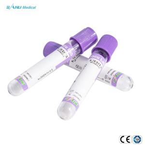 Quality Disposable ISO9001 Blood Test Vacuum Tubes Medical EDTA k3/k2 With Lavender Top wholesale