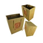Spot UV Paper Bag Printing , Kraft Paper Shopping Bag With Twisted Handle