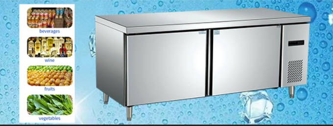 Air Cooled 2 Door Commercial Freezer Single Compressor Commercial Restaurant Freezer