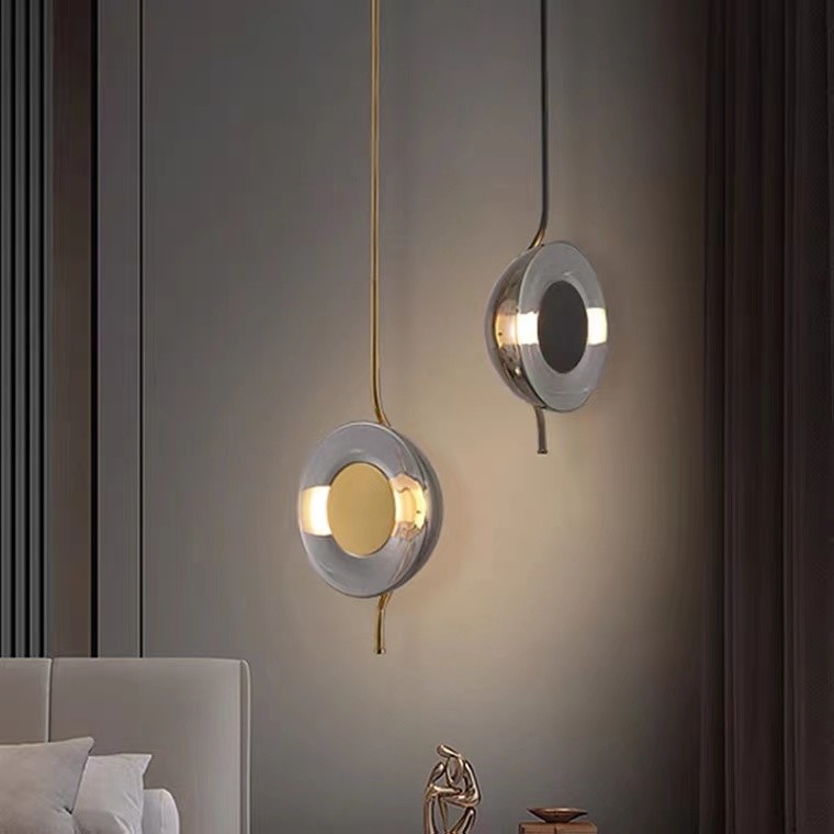 Modern Light Fixtures Restaurant Hanging Ceiling Iron Glass Pendant Lamp