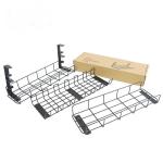 Adjustable Cable Management Tray for Desk No Drilling Required Large Space Metal