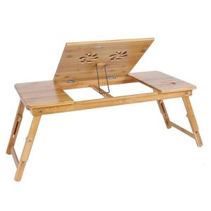 Quality Folding Adjustable Bamboo Laptop Stand Desk Sustainable Wood Custom wholesale