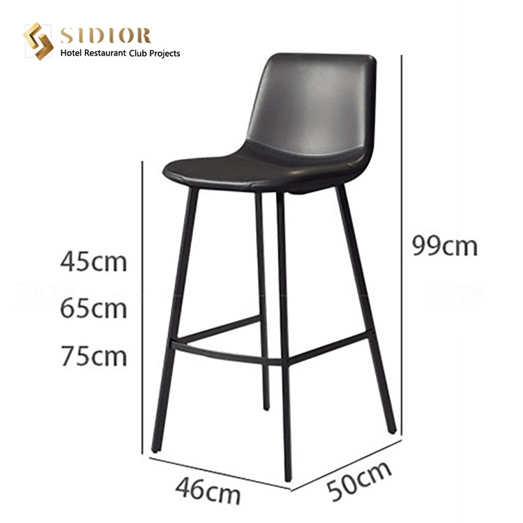 Club Bar Chair, Bar Stool, High Chair, Hotel Chair, Restaurant Chair, PU Leather Upholstery, High Density Foam