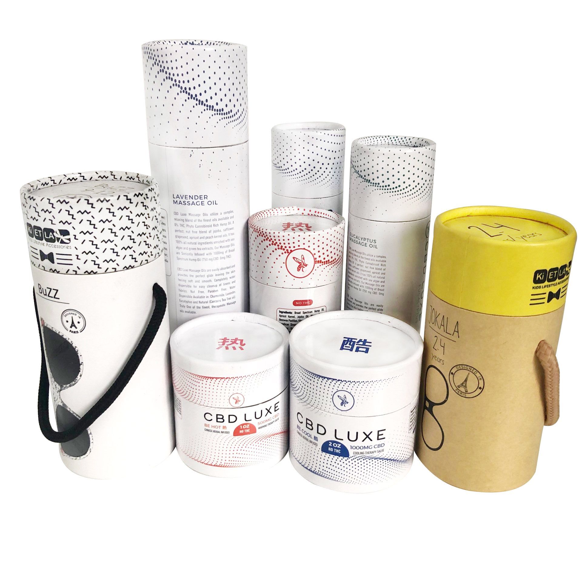 Matt Lamination Round Tube Packaging Box Kraft Paper Cylinder Box For Nuts Coffee Tea