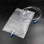 CE PVC Medical Disposable Urine Bags 2000 Ml Catheter Bag With 90cm Inlet Tube