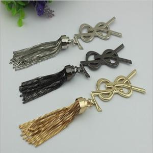Quality Handmade DIY handbag accessories making 185 length zinc alloy metal cord end cap with tassel wholesale