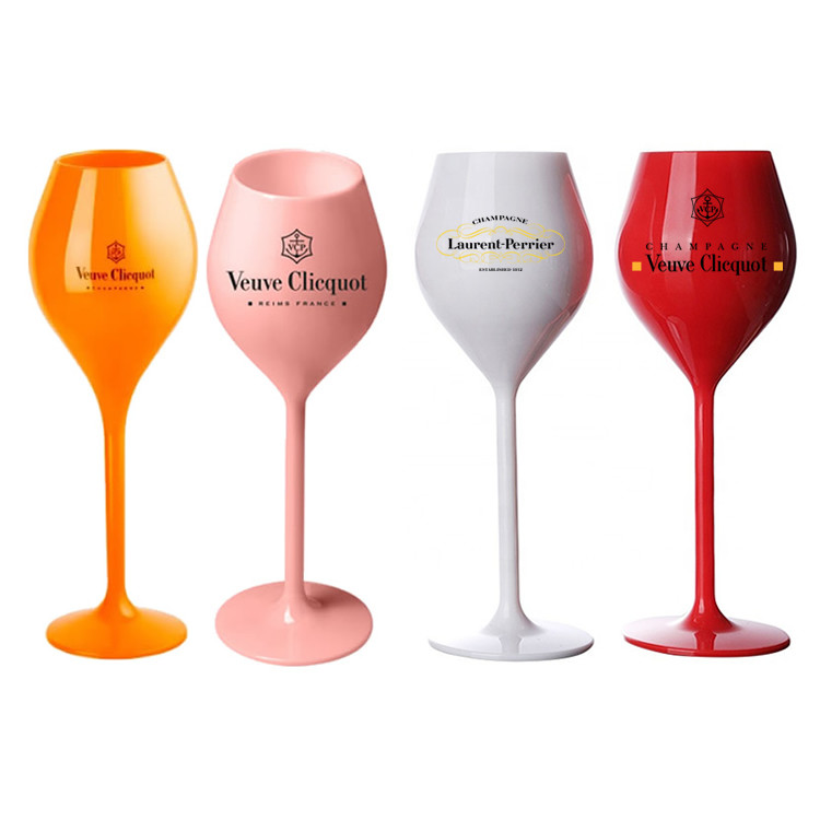 Food Grade Plastic Veuve Clicquot Wine Champagne Glass For Outdoor Events Parties