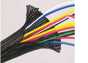 Quality Material PET Self Closing Braided Wrap , Flexible Braided Wire Covering For Cable wholesale