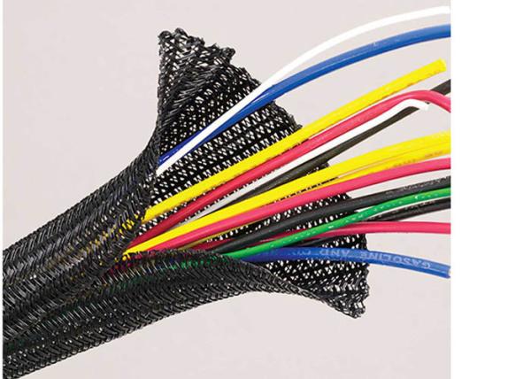 Material PET Self Closing Braided Wrap , Flexible Braided Wire Covering For