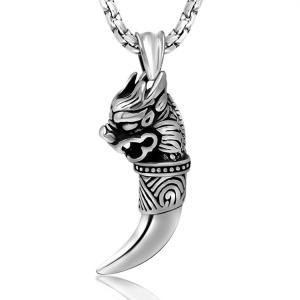 Quality Titanium Stainless Steel Pendant Necklace Dragon Cobbra Wolf Tooth Style(SP183) wholesale