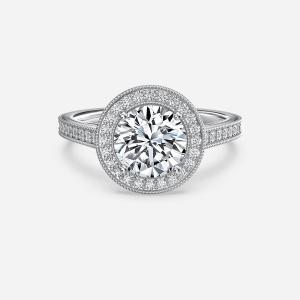 Quality IGI Lab Grown Halo Diamond Ring VVS Clarity HPHT Pear Cut wholesale