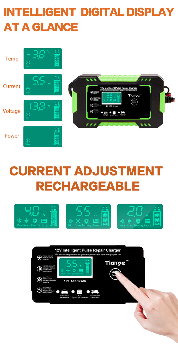 Caravan PWM Smart Battery Charger 12V 6A With Pulse Repair