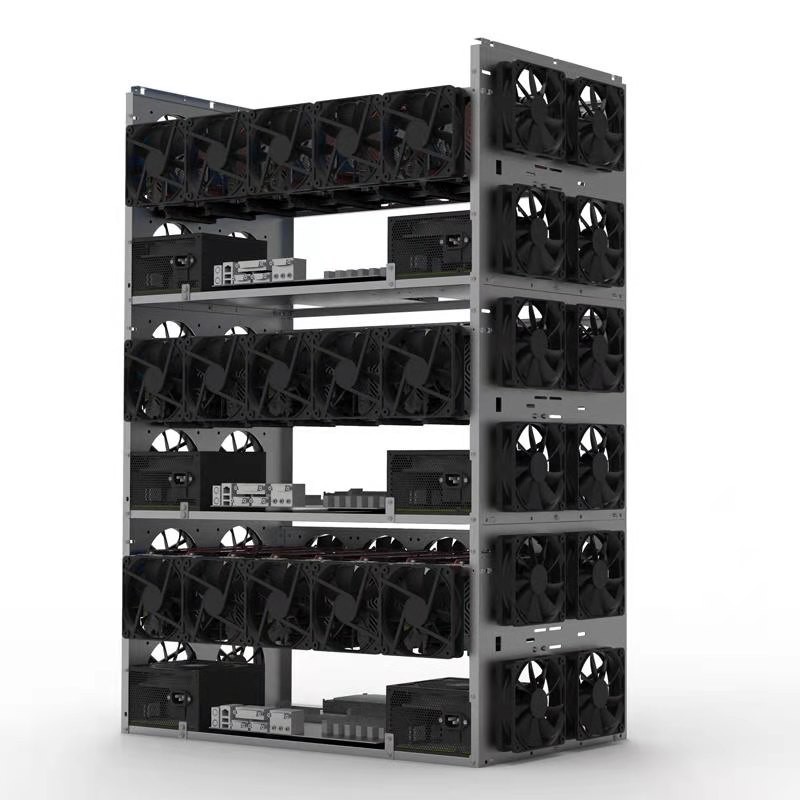 Graphics Case Crypto Coin 8gpu Ethereum ETH Mining Frame Rig Open Air Stackable 8 GPU Miner Chassis