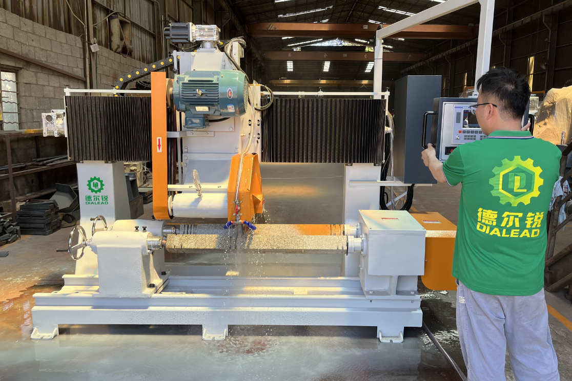 PLC CNC Stone Profiling Machine for Column Ball Vase Baluster Balustrade