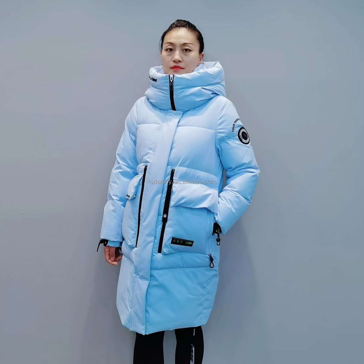 FODARLLOY F22518 Ladies Warm Hooded Cotton-padded Clothes Women Slim Long Winter Jackets Women Coats