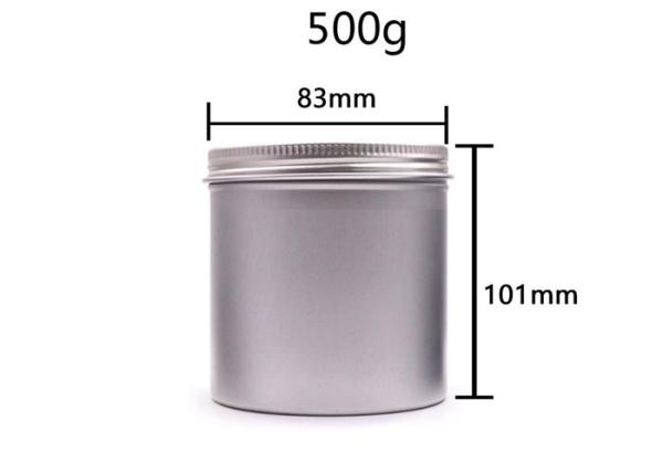 Silver 500g Aluminum Empty Lotion Jars , Aluminium Cosmetic Containers