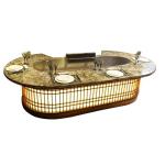 10 Seats Hot Selling Kitchen Equipment Oval BBQ Teppanyaki Grill
