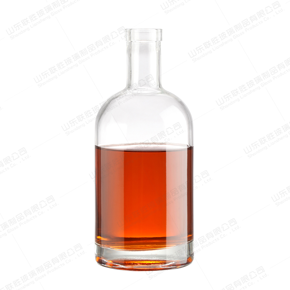 250ml Round Boston Glass Wine Bottle 8oz Vodka Bottle With Cork Lid