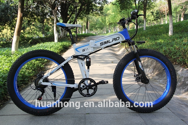 48v 10AH Fat Tire Electric Bike , Foldable Electric Bicycle With Hidden Battery