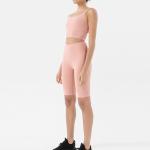 210gsm Yoga Activewear Sets Ribbed Two Piece Biker Short Sets