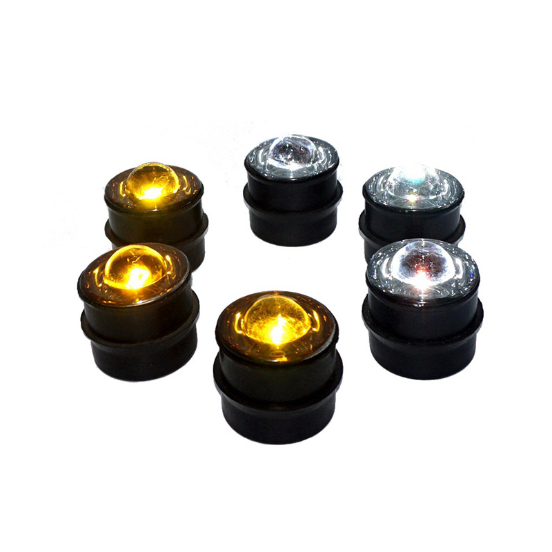 LED Tempered Glass Side Reflective Light Solar Road Stud For Road Cone customized