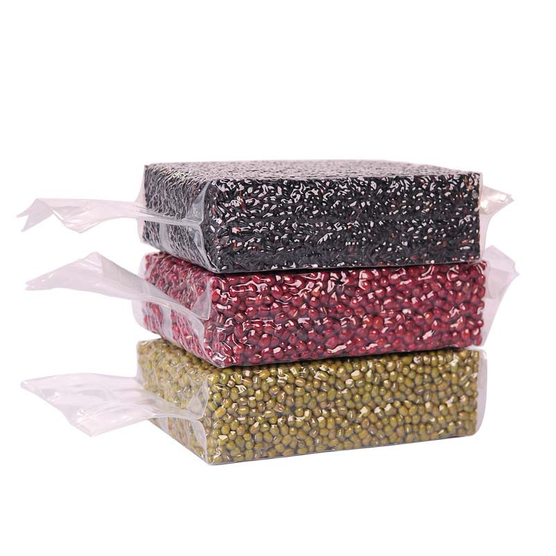 Customized Transparent Vacuum Bag With Miscellany Grain Print Recyclable Offset Surface For Food Industrial Use