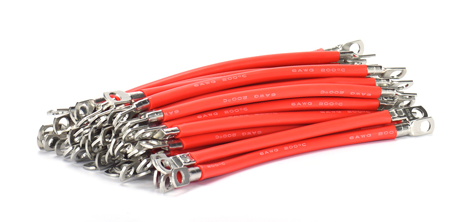 UPS Power 8 AWG Battery Wire 80cm 100cm M8 Terminal With Crimping And Soldering Lug