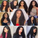 Deep Wave 13x4 13x6 Transparent Lace Front Human Hair Wig Brazilian Curly