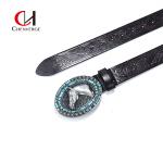 Vintage Denim Sculpture Craft Men's Leather Belts Needle Buckle Fashion Belts