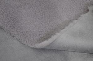 Quality 610gsm 100p Solid Sherpa Fur Solid Suede Bonded Fleece Fabric wholesale