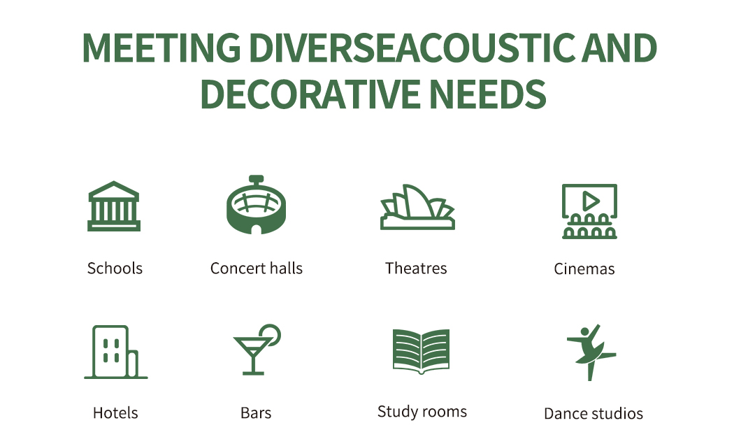 Polyester Fiber Sound Dampening Ceiling Tiles Decorative Design for Hotel