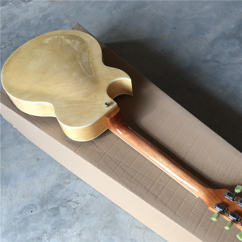 Hollow body jazz guitar with maple body neck
