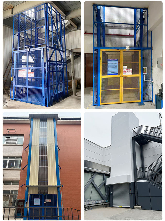 10m High 500kg-20000kg Grey Industrial Indoor Goods Lift Hydraulic Cargo Elevator 3