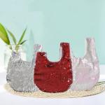 DIY LOGO Sublimation Shiny Sequin Wrist Bag Walking Makeup Bag