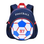 Blue 3D Football Backpack / Cute Cartoon Knapsack For Boys