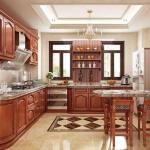 Self Assemble Wood Kitchen Furniture Waterproof Cupboard with Faucet Accessories