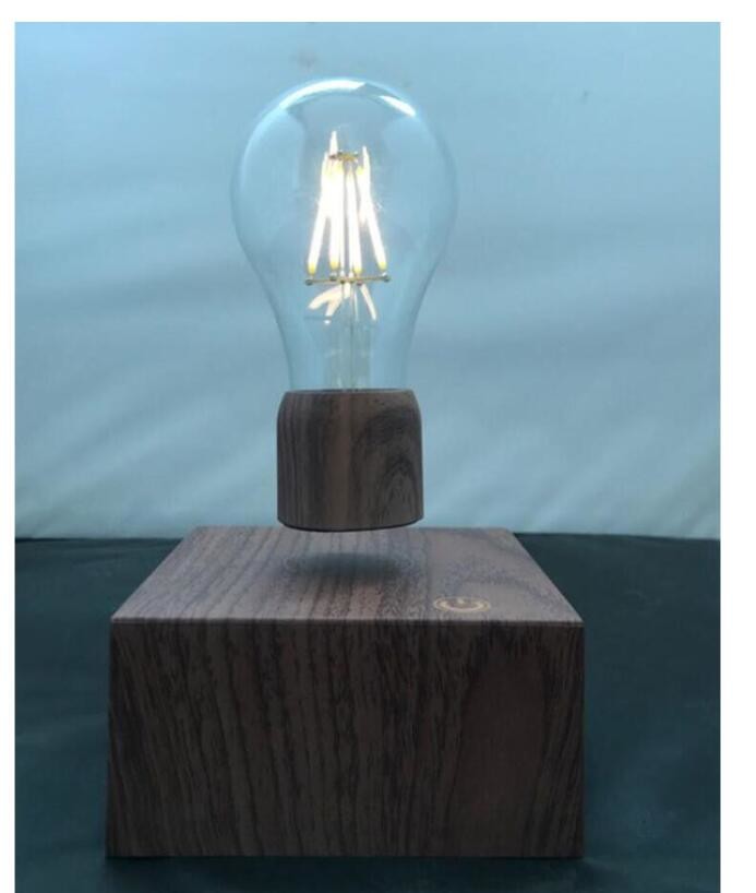 new wooden base wireless rechargable charger magnetic floating levitate flying led bulb lamp