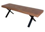 Anli PU Upholstered Dining Bench Powder Coating In Sanding Black Skin Friendly