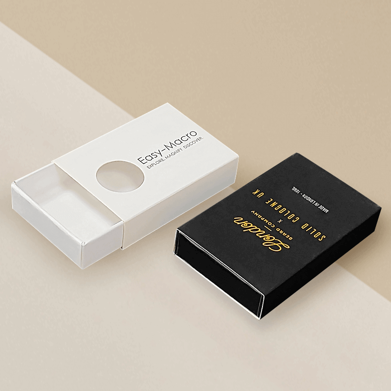 Personalised Black White Paper Match Style Drawer Gift Box Packaging Custom Matches Box