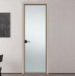 Bedroom Double Tempered Glass Aluminum Frame Glass Door with Powder Coating