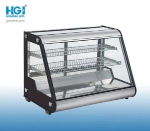 Quality 130L Curved Glass Cake Display Fridge Freestanding Adjustable Chrome Plated wholesale
