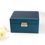 brown Portable Jewelry display Box PU Leather Storage Case