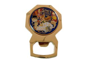 Quality Zinc Alloy Games People Play Metal Bottle Opener With Removable Part, Gold Plating For Promotional Gift, Club wholesale