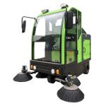 Green Environmentally Friendly 550mm 2 Brush Heads Road Sweeper Can Sit Drive