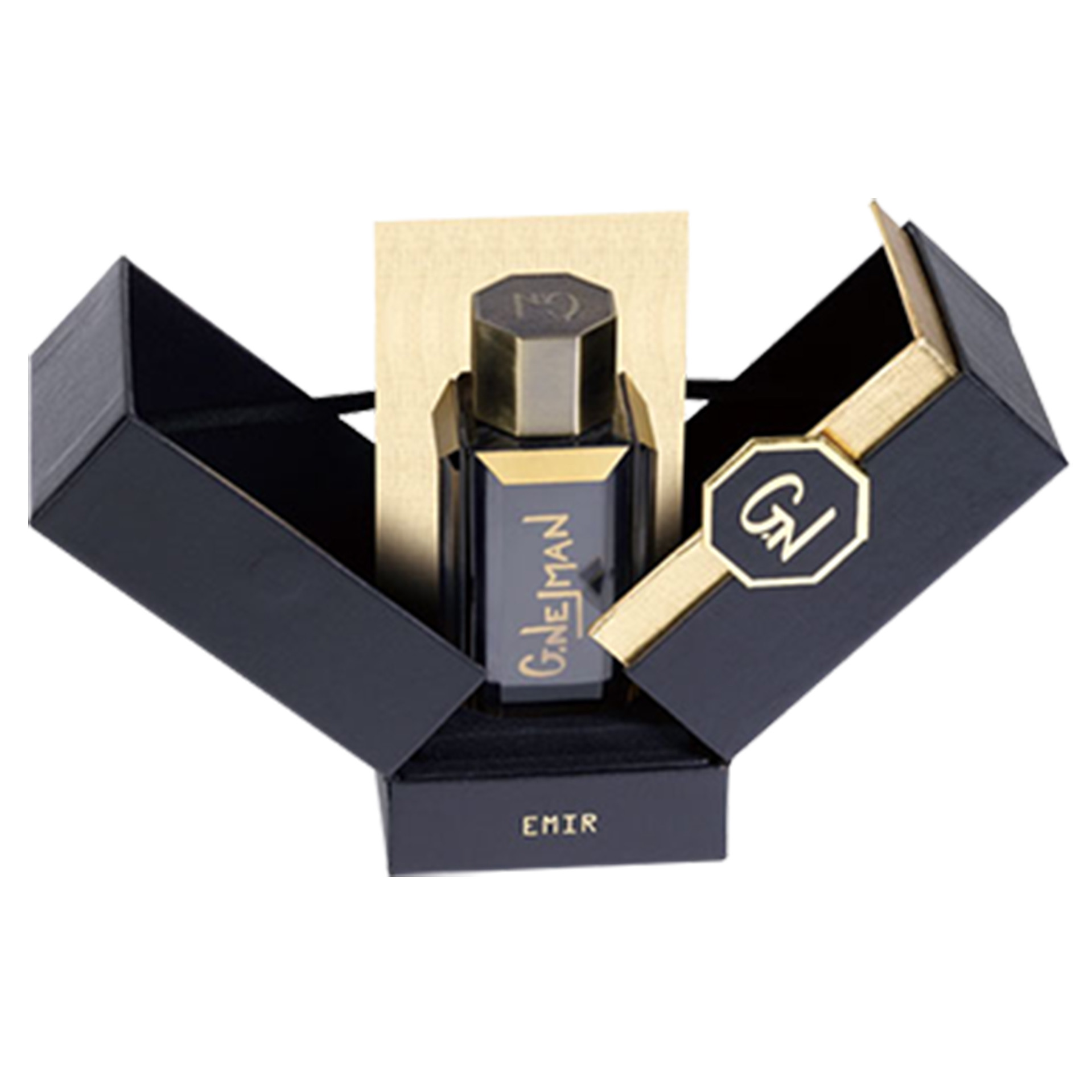 Flip Shape Display Luxury Packaging Boxes Perfume Embossing MDF Board