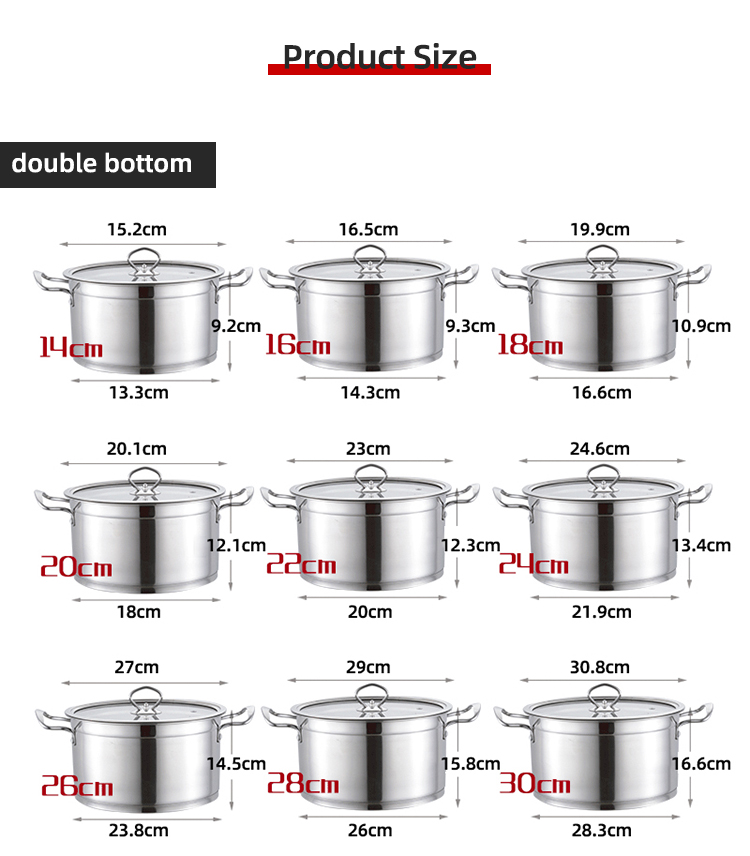 Amazon Top Seller Stainless Steel Food Soup Pot Cooking Pot With Glass Lid
