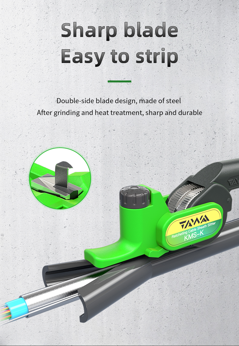 FTTH KMS-K Ratcheting Cable Slitter Machine Accessories Round Cable Sheath Cable Slitter Machine